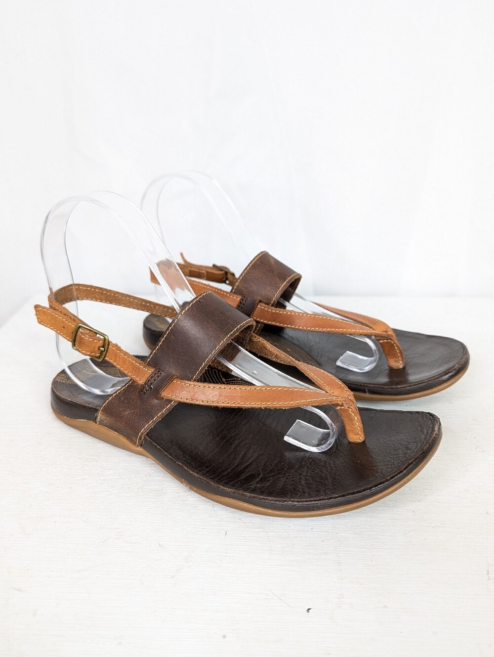 Chaco Maya Bronze Leather Toe Post Sandal Size 7